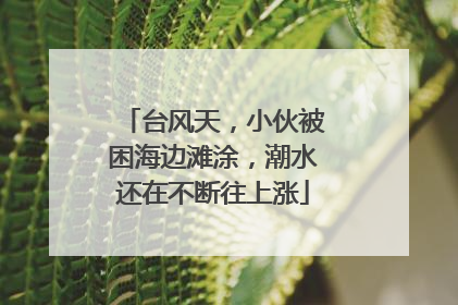 台风天，小伙被困海边滩涂，潮水还在不断往上涨
