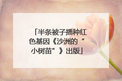 半条被子播种红色基因《沙洲的“小树苗”》出版