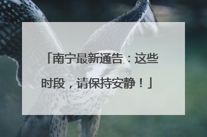 南宁最新通告：这些时段，请保持安静！