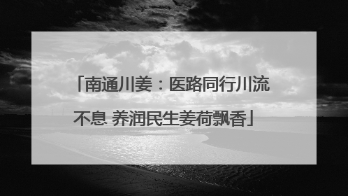 南通川姜：医路同行川流不息 养润民生姜荷飘香