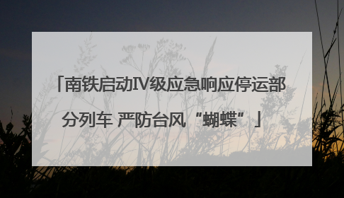 南铁启动Ⅳ级应急响应停运部分列车 严防台风“蝴蝶”