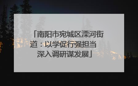 南阳市宛城区溧河街道：以学促行强担当 深入调研谋发展