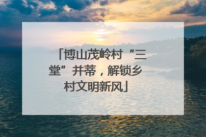 博山茂岭村“三堂”并蒂，解锁乡村文明新风