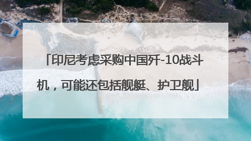 印尼考虑采购中国歼-10战斗机，可能还包括舰艇、护卫舰