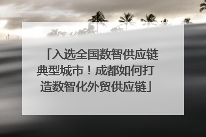 入选全国数智供应链典型城市！成都如何打造数智化外贸供应链