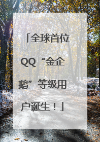 全球首位QQ“金企鹅”等级用户诞生！