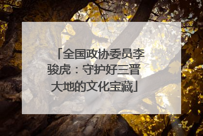 全国政协委员李骏虎：守护好三晋大地的文化宝藏