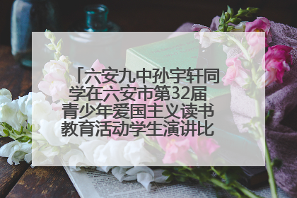 六安九中孙宇轩同学在六安市第32届青少年爱国主义读书教育活动学生演讲比赛中荣获一等奖