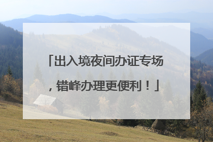 出入境夜间办证专场，错峰办理更便利！