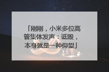 刚刚，小米多位高管集体发声：诋毁，本身就是一种仰望