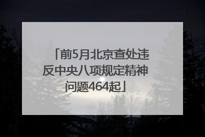 前5月北京查处违反中央八项规定精神问题464起