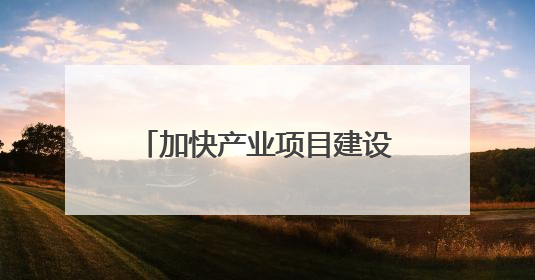 加快产业项目建设 发展新质生产力