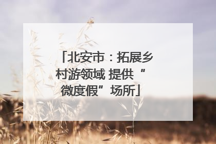 北安市：拓展乡村游领域 提供“微度假”场所