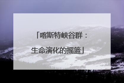 喀斯特峡谷群：生命演化的摇篮
