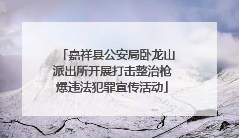 嘉祥县公安局卧龙山派出所开展打击整治枪爆违法犯罪宣传活动