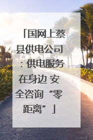 国网上蔡县供电公司：供电服务在身边 安全咨询“零距离”
