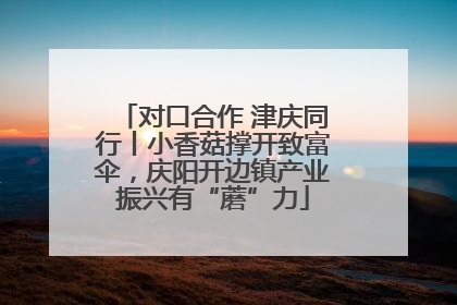 对口合作 津庆同行丨小香菇撑开致富伞，庆阳开边镇产业振兴有“蘑”力