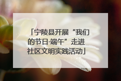 宁陵县开展“我们的节日·端午”走进社区文明实践活动