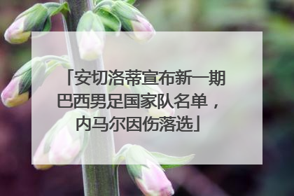 安切洛蒂宣布新一期巴西男足国家队名单，内马尔因伤落选