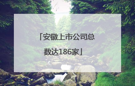 安徽上市公司总数达186家