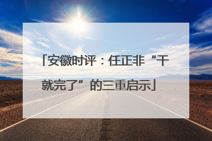 安徽时评：任正非“干就完了”的三重启示