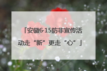 安徽6·15防非宣传活动走“新”更走“心”