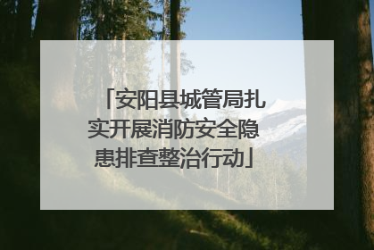 安阳县城管局扎实开展消防安全隐患排查整治行动