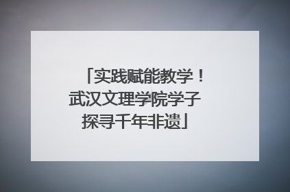 实践赋能教学！武汉文理学院学子探寻千年非遗