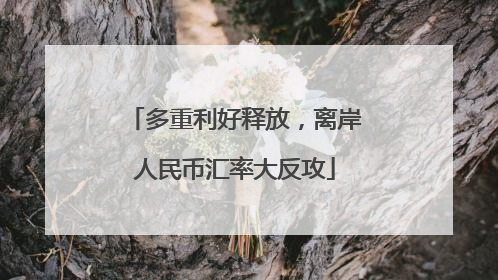 多重利好释放，离岸人民币汇率大反攻