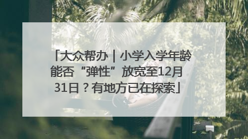 大众帮办｜小学入学年龄能否“弹性”放宽至12月31日？有地方已在探索