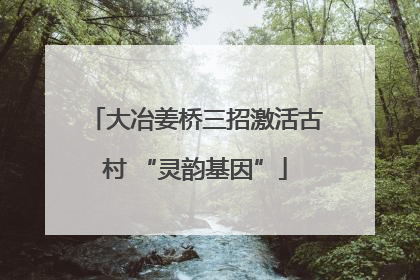大冶姜桥三招激活古村 “灵韵基因”