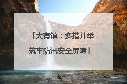 大有镇：多措并举筑牢防汛安全屏障