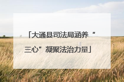 大通县司法局涵养“三心”凝聚法治力量