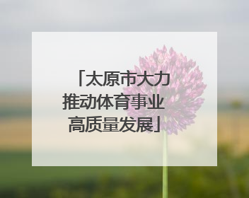 太原市大力推动体育事业高质量发展