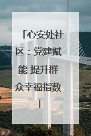 心安处社区：党建赋能 提升群众幸福指数