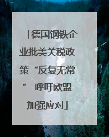 德国钢铁企业批美关税政策“反复无常” 呼吁欧盟加强应对