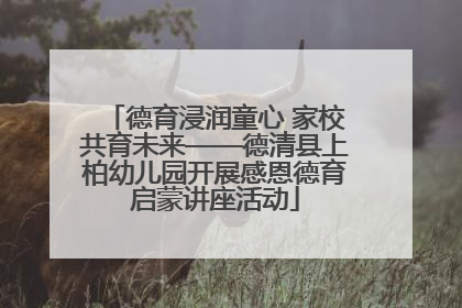 德育浸润童心 家校共育未来——德清县上柏幼儿园开展感恩德育启蒙讲座活动