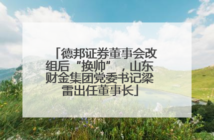 德邦证券董事会改组后“换帅”，山东财金集团党委书记梁雷出任董事长