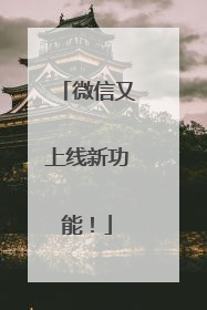 微信又上线新功能！