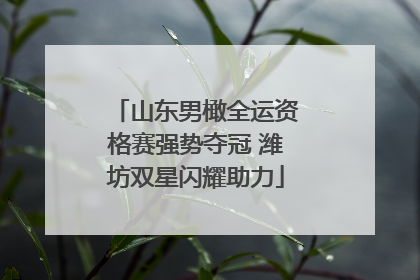 山东男橄全运资格赛强势夺冠 潍坊双星闪耀助力