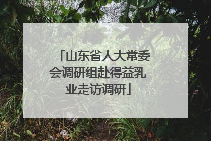 山东省人大常委会调研组赴得益乳业走访调研