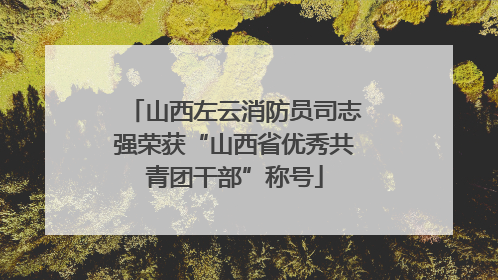 山西左云消防员司志强荣获“山西省优秀共青团干部”称号