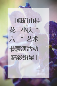 峨眉山桂花二小庆“六一”艺术节表演活动精彩纷呈