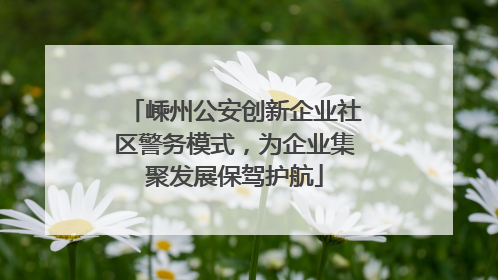 嵊州公安创新企业社区警务模式，为企业集聚发展保驾护航