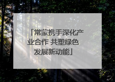 常蒙携手深化产业合作 共塑绿色发展新动能