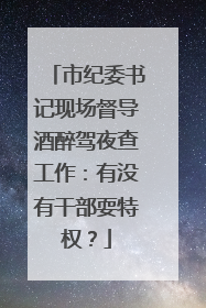 市纪委书记现场督导酒醉驾夜查工作：有没有干部耍特权？