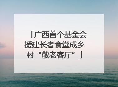 广西首个基金会援建长者食堂成乡村“敬老客厅”