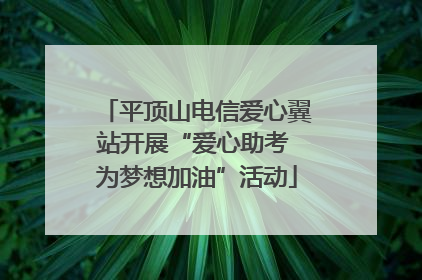 平顶山电信爱心翼站开展“爱心助考 为梦想加油”活动