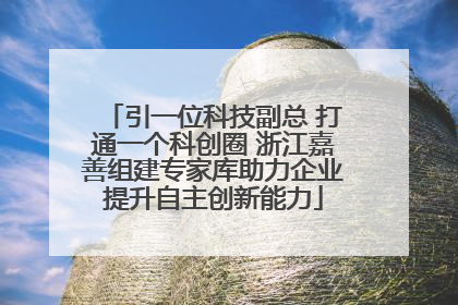 引一位科技副总 打通一个科创圈 浙江嘉善组建专家库助力企业提升自主创新能力