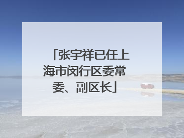 张宇祥已任上海市闵行区委常委、副区长
